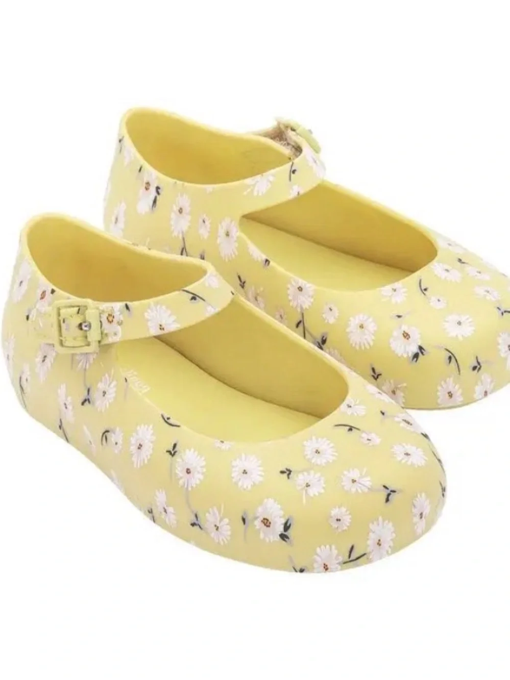 Mini Melissa Girls' Yellow Daisy Mary Jane Kids Shoes size 7